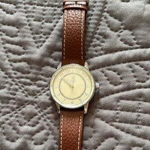Silpada Brown Leather Watch with Cream Dial